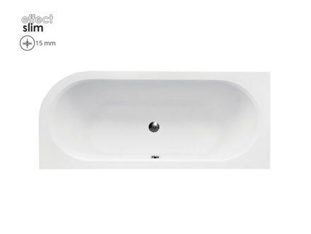 Besco AVITA SLIM 160 VAŇA ASYMETRICKÁ 160x75 ľavá, biela sanitárny akrylát WAV-160-NLS