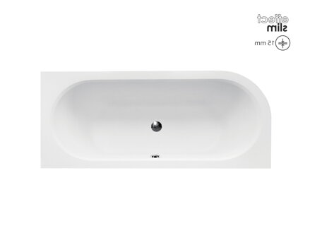 Besco AVITA SLIM 150 VAŇA ASYMETRICKÁ 150x75 pravá, biela sanitárny akrylát WAV-150-NPS