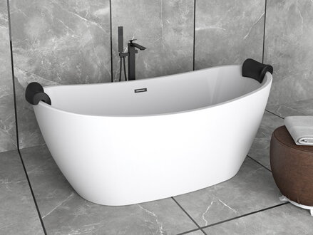 Besco AYLA 170 VAŇA VOĽNE STOJACA 170x80, biela sanitárny akrylát, klik-klak chróm WAS-170-A