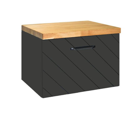 Besco FLOO SKRINKA POD UMÝVADLO 80 cm, pravá, čierna/čierna SUF-854-CCP