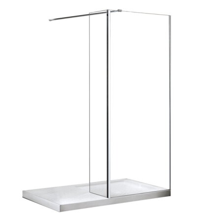 Besco AVEO/AVEO DUE PANEL KU PEVNEJ SPRCHOVEJ STENE 50x195 do kombinácie, chróm, sklo číre PA-50-195-C