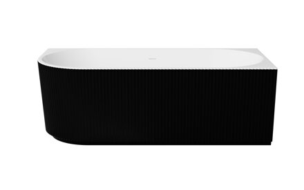 Besco DENAYA B&W 170 VAŇA VOĽNE STOJACA 170x78 pravá, čierno-biela sanitárny akrylát, klik-klak čierny WASB-170DPB