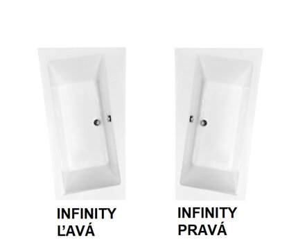 Besco INFINITY 150 VAŇA ASYMETRICKÁ 150x90 pravá, biela sanitárny akrylát WAI-150-NP