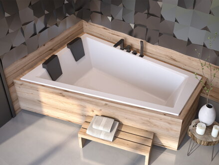 Besco INTIMA DUO SLIM 180 VAŇA ASYMETRICKÁ 180x125 ľavá, biela sanitárny akrylát WAID-180-SL