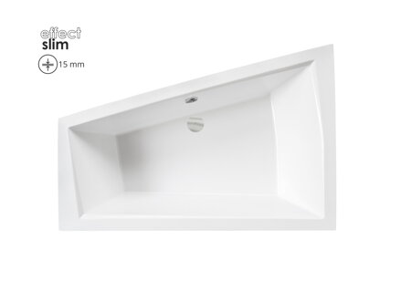 Besco INTIMA DUO SLIM 180 VAŇA ASYMETRICKÁ 180x125 ľavá, biela sanitárny akrylát WAID-180-SL