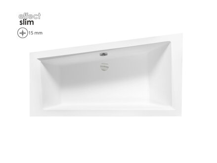 Besco INTIMA SLIM 160 VAŇA ASYMETRICKÁ 160x90 ľavá, biela sanitárny akrylát WAIT-160-SL