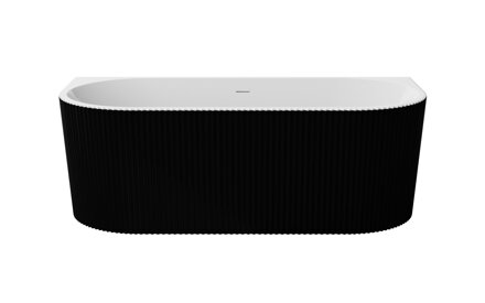 Besco LEYA B&W 150 VAŇA VOĽNE STOJACA 150x75, čierno-biela sanitárny akrylát, klik-klak čierny WASB-150LCZ