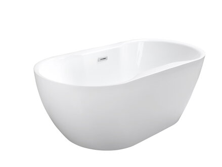Besco NAVIA 160 VAŇA VOĽNE STOJACA 160x80, biela sanitárny akrylát, klik-klak čierny WAS-160-NCZ