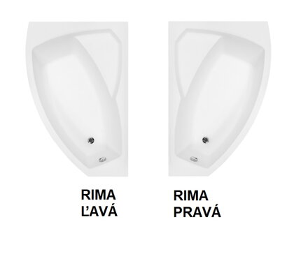 Besco RIMA 130 VAŇA ROHOVÁ ASYMETRICKÁ 130x85 ľavá, biela sanitárny akrylát WAR-130-NL