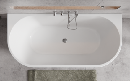 Besco VICA NEW 160 VAŇA VOĽNE STOJACA 160x80, biela sanitárny akrylát, klik-klak chróm - čistenie zhora WAS-160VNO
