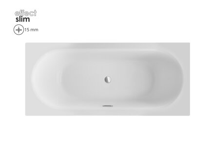 Besco VITAE SLIM+ 150 VAŇA OBDĹŽNIKOVÁ 150x75, biela sanitárny akrylát, sifón s prepadom zlatým WAV-150-SZ+