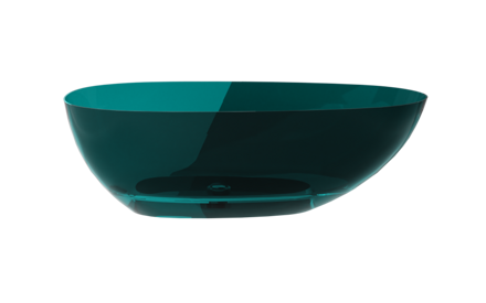 Besco XARA OCEAN BREEZE 160 VAŇA VOĽNE STOJACA 160x75, zelená zo syntetickej živice, klik-klak čierny WAX-160-OBB