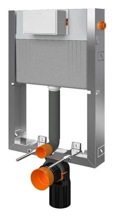 Cersanit SET WC podomietkový rám kombifix + tlačidlo pre podomietkový systém Button pnuematic, biele sklo S97-052+S97-055