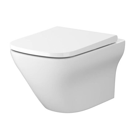 Cersanit AQUA SET B407 52 NÁDRŽ, WC MISA LARGA, DUROPLAST, Soft Close, Easy Off, TLAČIDLO ACCENTO SQUARE čierna matná S701-528