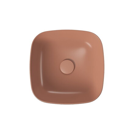 Cersanit LARGA UMÝVADLO NA DOSKU 38x38, tehlovo-červená matná K677-060