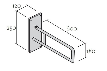 Cersanit ETIUDA MADLO NA STENU PRE WC PEVNÉ 60 cm, chróm lesk K97-033