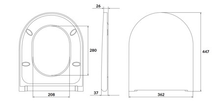 Cersanit LARGA OVAL SLIM SEDÁTKO DUROPLAST, ANTIBAKTERIÁLNE, Soft Close, Easy Off K98-0229