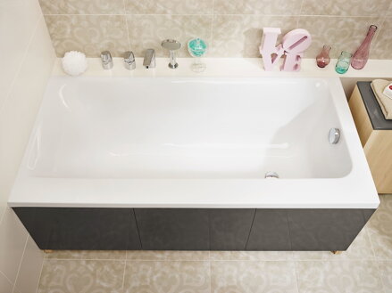 Cersanit SMART 170x80 VAŇA OBDĹŽNIKOVÁ akrylátová pravá + nožičky, biela S301-116
