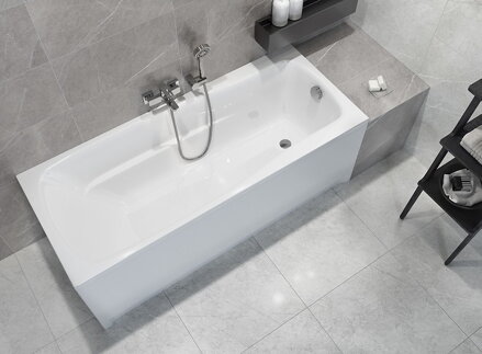 Cersanit LANA 150x70 VAŇA OBDĹŽNIKOVÁ ASYMETRICKÁ + nožičky, biela S301-161