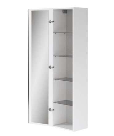 Cersanit VIRGO SKRINKA VYSOKÁ BOČNÁ 160 cm, dub šedý/čierne madlá S522-035