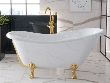 Besco OTYLIA 170 VAŇA VOĽNE STOJACA 170x77, biela sanitárny akryl, nohy biele WKO-170W+BI