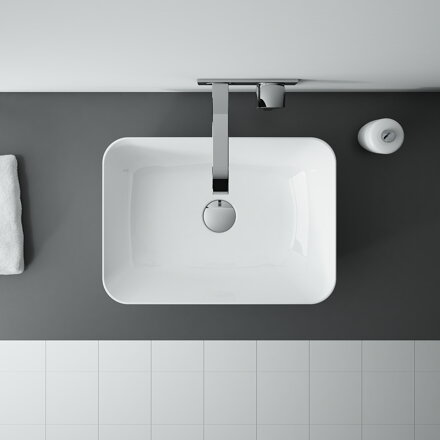 RENI 46 UMÝVADLO NA DOSKU 45,5 cm, keramické, biela lesklá 145047