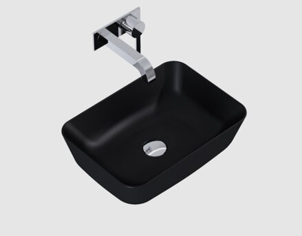 RENI 46 UMÝVADLO NA DOSKU 45,5 cm, keramické, čierna matná 145058