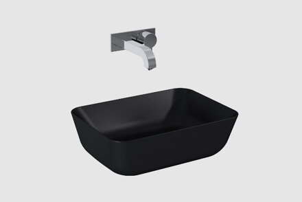 RENI 46 UMÝVADLO NA DOSKU 45,5 cm, keramické, čierna matná 145058