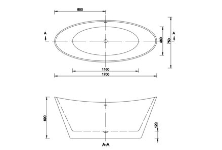 Emporia MONYA NEW 170 VAŇA VOĽNE STOJACA 170x75, biela akrylát, klik-klak biely EMPORIA-WS208P-NEW