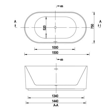 Emporia RIO 150 VAŇA VOĽNE STOJACA 150x75, biela akrylát, klik-klak biely EMPORIA-WS203L-1500