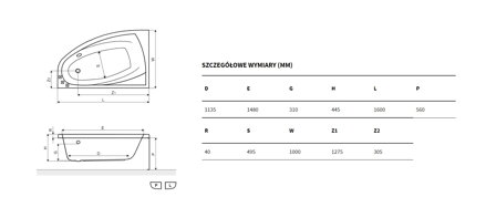 Excellent AQUARIA COMFORT VAŇA ROHOVÁ 160x100 pravá, biela akrylátová WAEX.AQP16WH