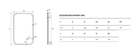 Excellent LUMIRO ZRKADLO S OSVETLENÍM 80x50 DOEX.LU080.050.AC