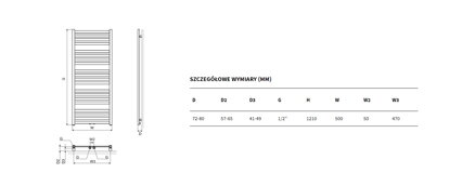 Excellent HOROS 121 KÚPEĽŇOVÝ RADIÁTOR, 121x50 cm, šedá metalická GREX.HO121.GR