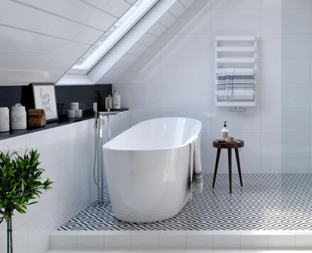 Excellent METEOR 85 KÚPEĽŇOVÝ RADIÁTOR, 85x50 cm, biela matná GREX.ME85.WH