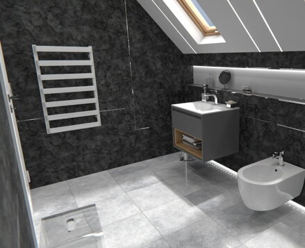 Excellent METEOR 85 KÚPEĽŇOVÝ RADIÁTOR, 85x50 cm, biela matná GREX.ME85.WH