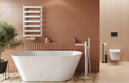 Excellent METEOR 85 KÚPEĽŇOVÝ RADIÁTOR, 85x50 cm, biela matná GREX.ME85.WH