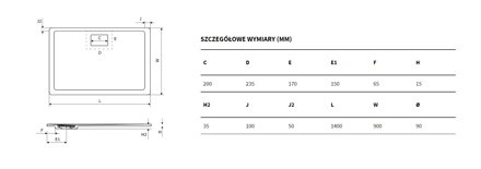 Excellent LAVANO OBDĹŽNIKOVÁ SPRCHOVÁ VANIČKA 90x140, biela BREX.1103.140.090.WHN