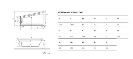 Excellent M-SFERA SLIM VAŇA ASYMETRICKÁ 160x95 pravá, biela akrylátová WAEX.MSP16WHS