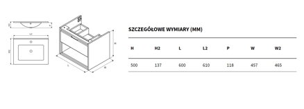 Excellent TUTO SKRINKA S UMÝVADLOM AS 60 cm, biela/biela