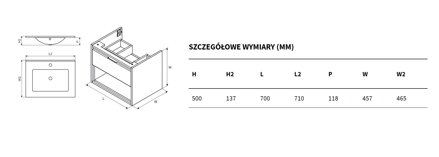 Excellent TUTO SKRINKA S UMÝVADLOM AS 70 cm, biela/biela