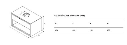Excellent TUTO SKRINKA POD UMÝVADLO 80 cm, biela/dub MLEX.0102.800.WHBL