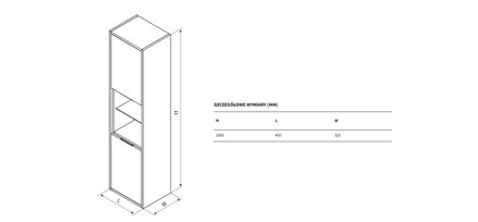 Excellent TUTO SKRINKA VYSOKÁ BOČNÁ 40 cm, sivá/dub MLEX.0201.400.GRBL