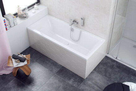 Excellent PRYZMAT 200x90 VAŇA OBDĹŽNIKOVÁ, biela akrylátová WAEX.PRY20WH