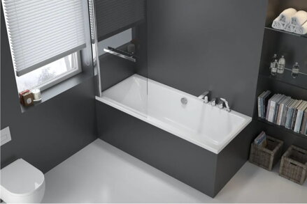 Excellent PRYZMAT 200x90 VAŇA OBDĹŽNIKOVÁ, biela akrylátová WAEX.PRY20WH