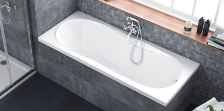 Excellent SEKWANA VAŇA OBDĹŽNIKOVÁ 149,5x71 biela akrylátová WAEX.SEK15WH