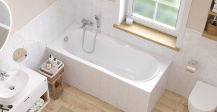 Excellent SEKWANA VAŇA OBDĹŽNIKOVÁ 149,5x71 biela akrylátová WAEX.SEK15WH