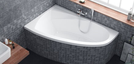 Excellent AQUARIA COMFORT VAŇA ROHOVÁ 160x100 ľavá, biela akrylátová WAEX.AQL16WH