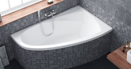 Excellent AQUARIA COMFORT VAŇA ROHOVÁ 150x95,5 pravá, biela akrylátová WAEX.AQP15WH