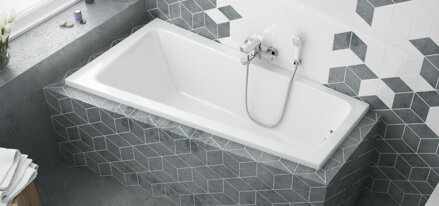 Excellent AVA SIDE VAŇA ROHOVÁ ASYMETRICKÁ 150x80,5 ľavá, biela akrylátová WAEX.AVL15WH