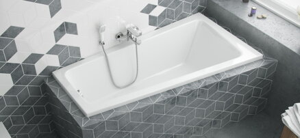 Excellent AVA SIDE VAŇA ROHOVÁ ASYMETRICKÁ 150x80,5 pravá, biela akrylátová WAEX.AVP15WH